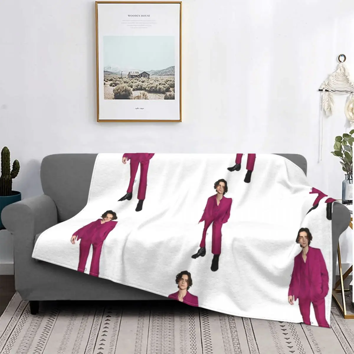 

Timoshee-Manta a cuadros para cama, manta de lino y algodón, 4 unidades