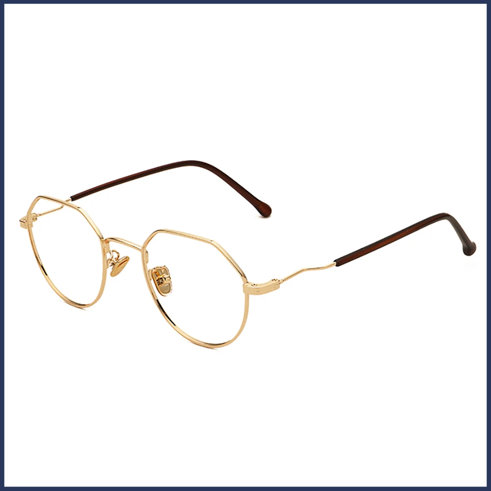 

Zero Anti Blue Light Vintage Glasses Transparent Woman Men Fashion Decorative Metal Frame Glasses Without Graduation