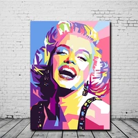 colorful girl portrait oil painting on art canvas posters and prints art painting wall art pictures cuadro for living room decor