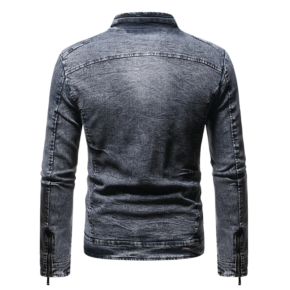 

2020 New Autumn Plus Velvet Denim Jackets Coats Men Fashion Casual Stand Collar High Quality Cowboy Jacket Male Outwear