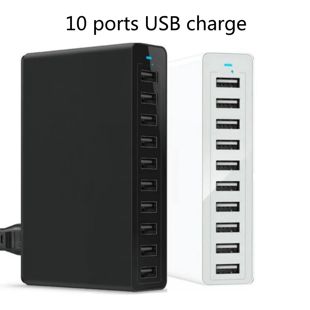 

10 USB ports Quick charge Charger Dock Station with cable 50W US AU EU UK KR plug for iphone ipad PC Kindle Multi USB Charger