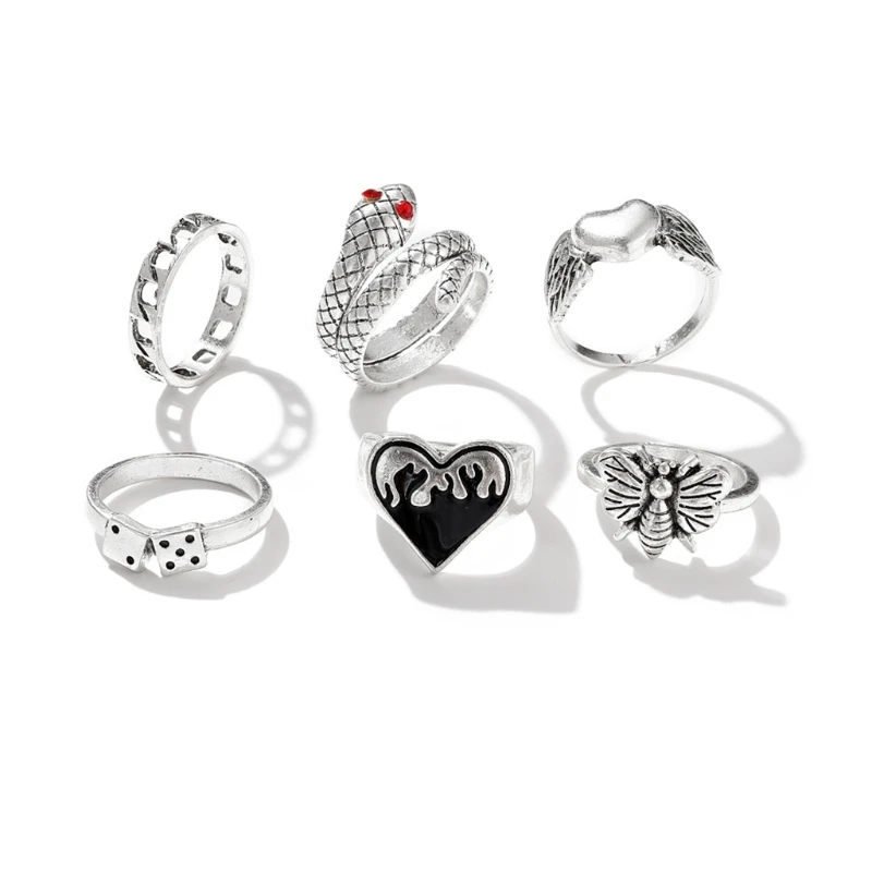 

Retro Stackable Ring Set Women's Girl Bohemian Mid-length Retro Knuckle Ring Set Birthday Anniversary Gift for Women Men