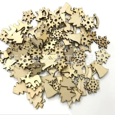500 Uds. De copos de nieve de Navidad de madera, DIY decoraciones navide&ntilde;as para el hogar, Mini &aacute;rbol de adornos, regalo de Navidad, decoraci&oacute;n de Feliz A&ntilde;o Nuevo-4