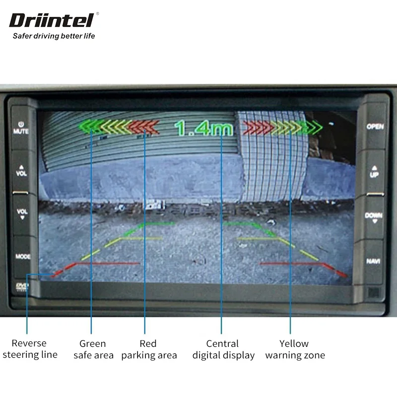 Парктроник Driintel 2 в 1, парковочные датчики заднего вида, универсальная камера, высокая четкость, ночное видение, Реверсивный Rad