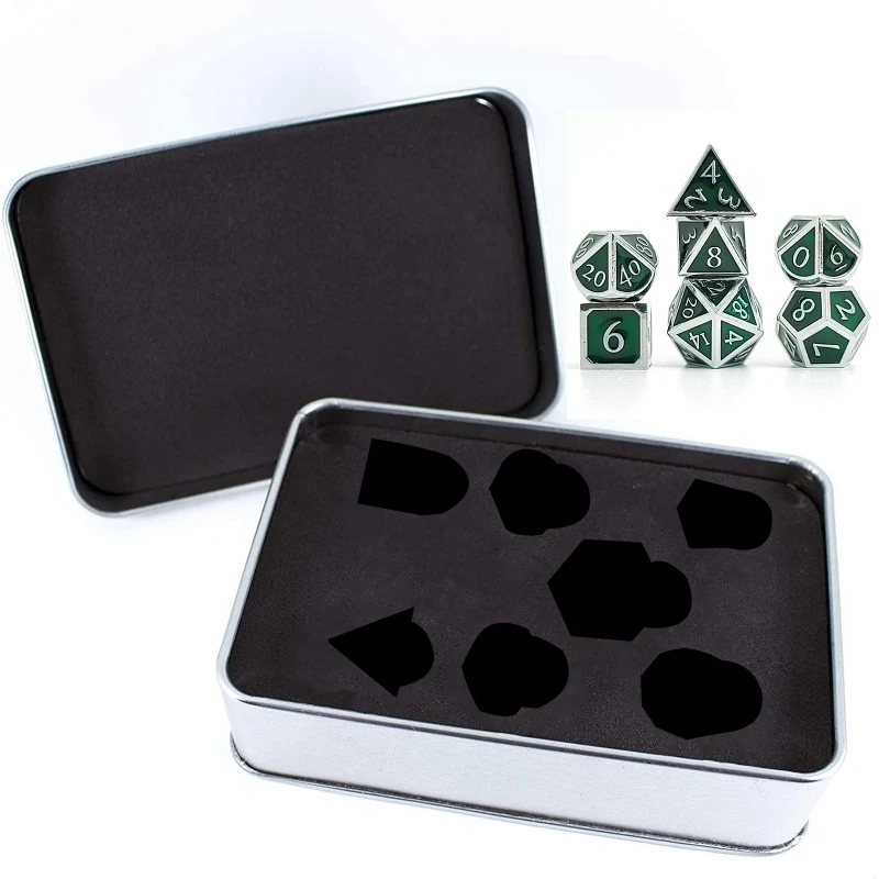 

Roman Numerals Metal Dice Set,7 PCS Metallic Role-playing DND Game Dice with Metal Case for Game Role Playing