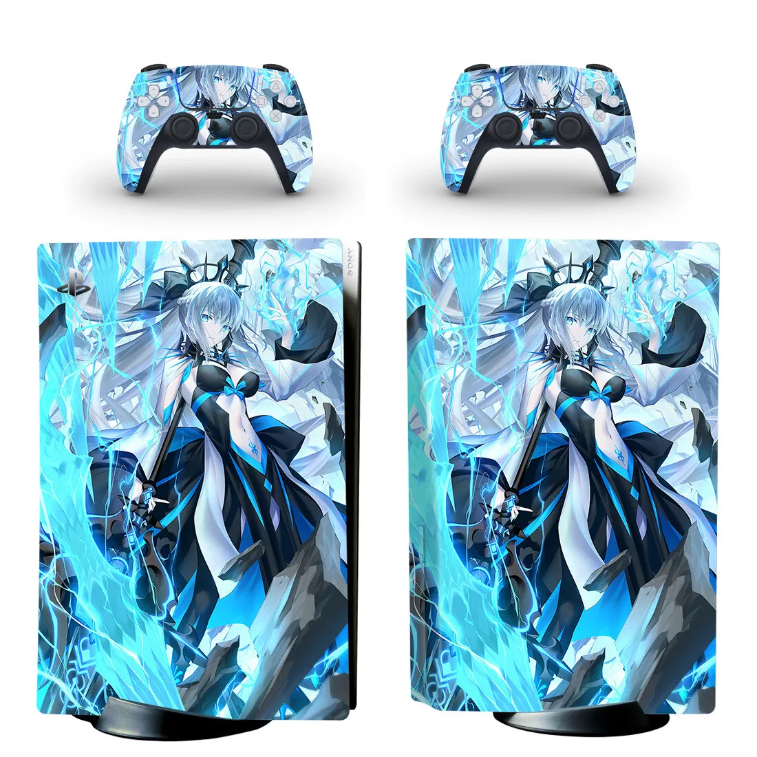 

Anime Cute Girl PS5 Standard Disc Sticker Decal Cover for PlayStation 5 Console and 2 Controllers PS5 Disk Skin Vinyl