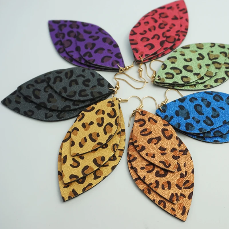 Cpop трендовые трехслойные серьги из искусственной кожи для женщин новые