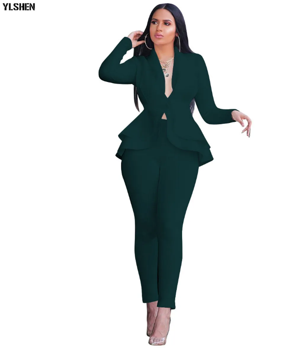 Dark green 8 цветов африканская одежда Африканский Дашики 2 комплект из двух частей женский Дашики модный топ и брюки известные вечерние размера плюс костюм для леди - Цвет: Dark green