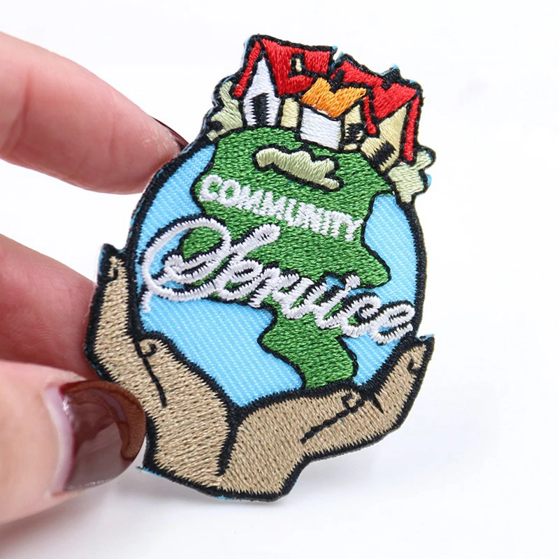 Мультяшные экологически безопасные нашивки с вышивкой земли, Аппликации для одежды, «сделай сам», обычное домашнее украшение для пальто земли, шляп