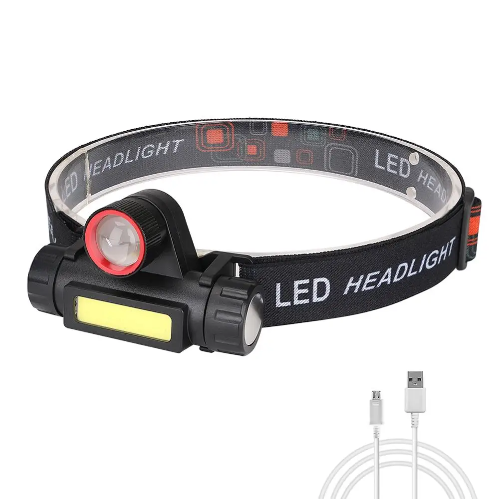 

XPE светодиодный налобный фонарик COB USB Перезаряжаемый 4 режима фара фонарик Фара для кемпинга рыбалки охоты