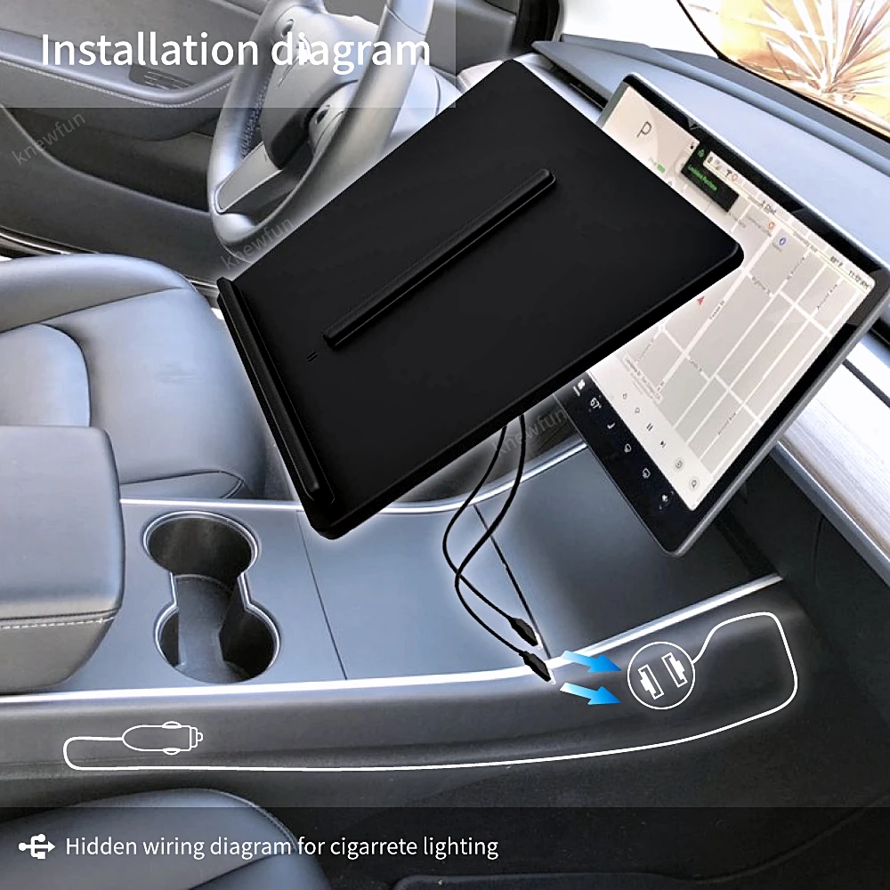 Для Tesla модель 3 Y мобильный телефон беспроводной зарядный коврик док-станция центральная консоль зарядное устройство использовать прикуриватель 4 USB QC3.0 для iPhone