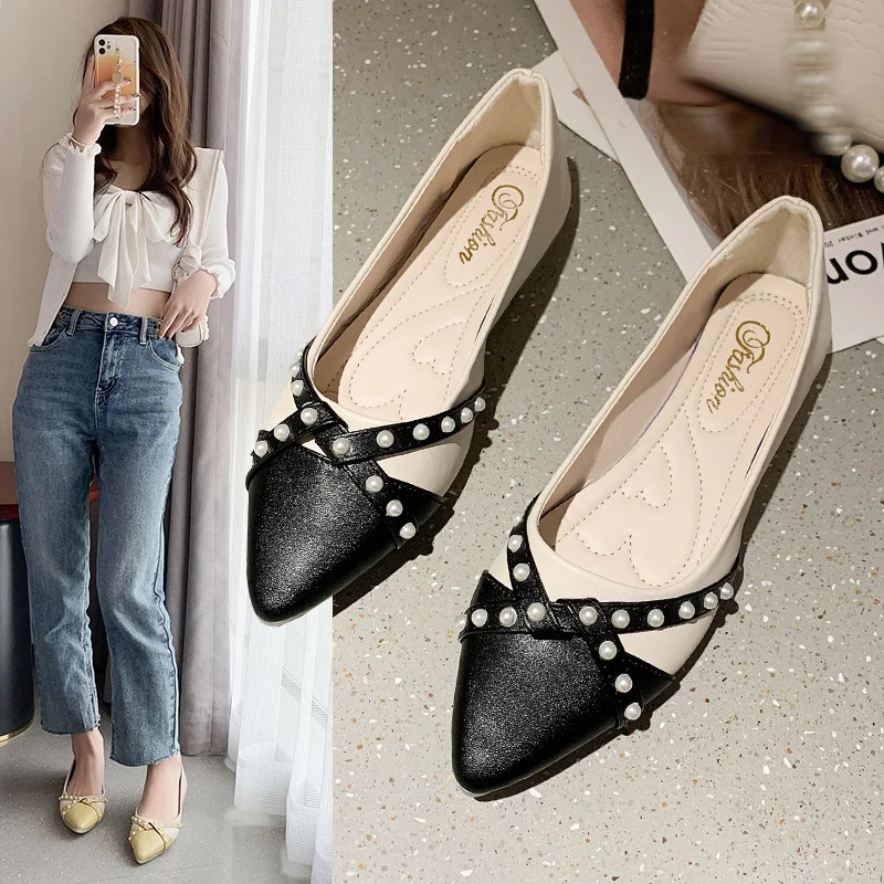 

Женские туфли на плоской подошве, Модные Остроносые туфли с перекрестными ремешками