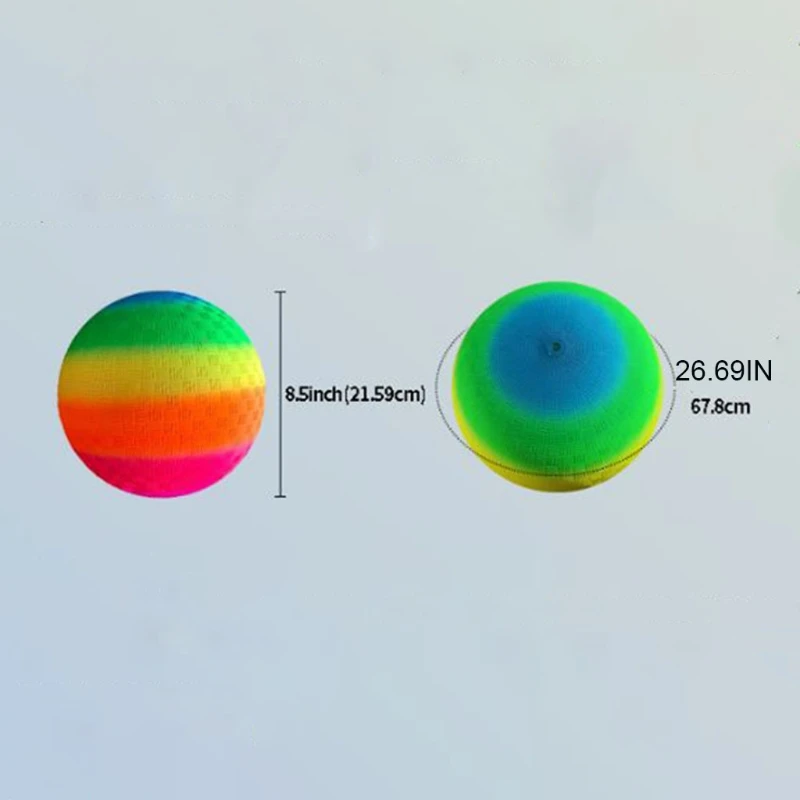 

8.5 Inch Plastic Playground Ball Kids Rainbow Colorful Sports Soccer Kick Ball