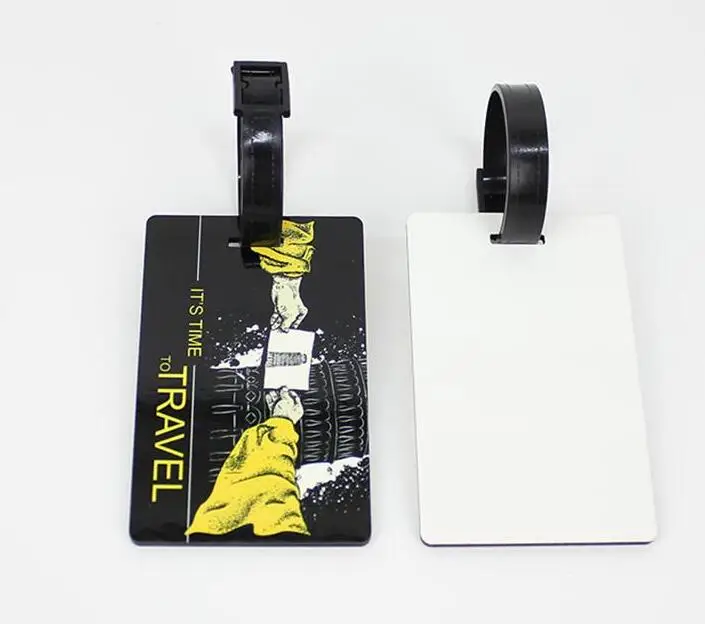 DHL100pcs Sublimation Blank  Accessories Cute Novelty MDF Wood Funky Travel Label Straps Suitcase Luggage Tags