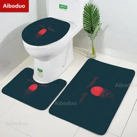 aiboduo customized non slip 3pcsset sunrise over the sea bath mat rug toilet lid cover s m art bathroom carpet bathroom pad set