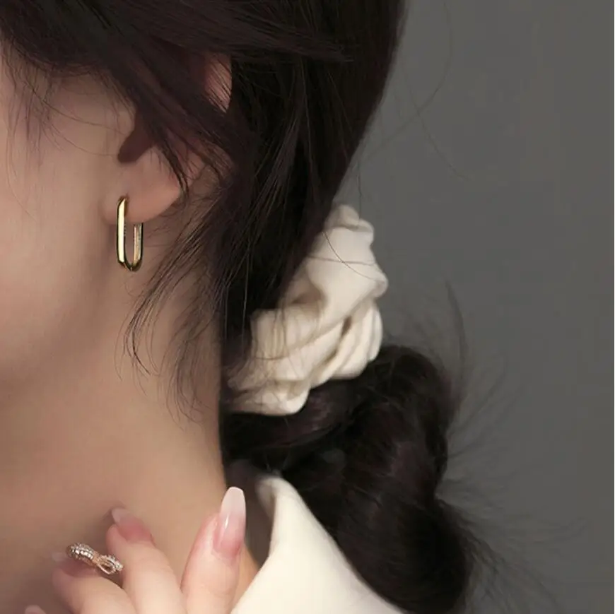 

Simple Circle Buckle Hoop Earrings For Women Party Gifts Advanced Trend Fine Jewellery SAE587