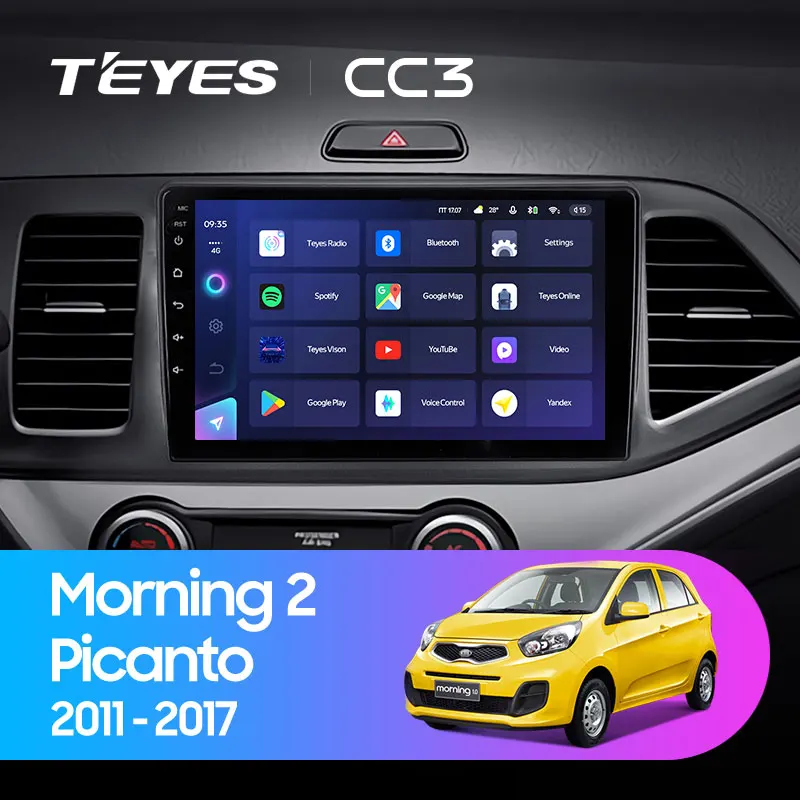 TEYES CC3 Штатная магнитола For Киа Монинг Kia Morning 2 picanto 2011 2017 до 8 ЯДЕР 6 + 128ГБ 27EQ DSP