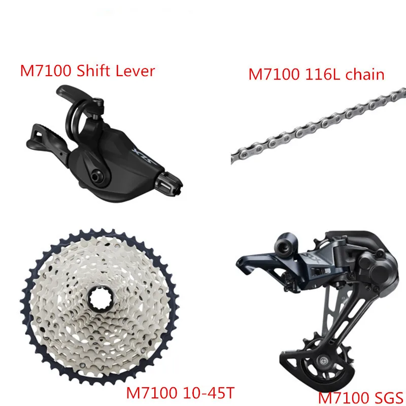 SHIMANO SLX M7100 4 шт. 1x12 12 Скоростей 10-51T набор групп SL+ RD+ CS+ HG M7100 переключения заднего переключателя кассета с цепью M7120 SGS 10-45T