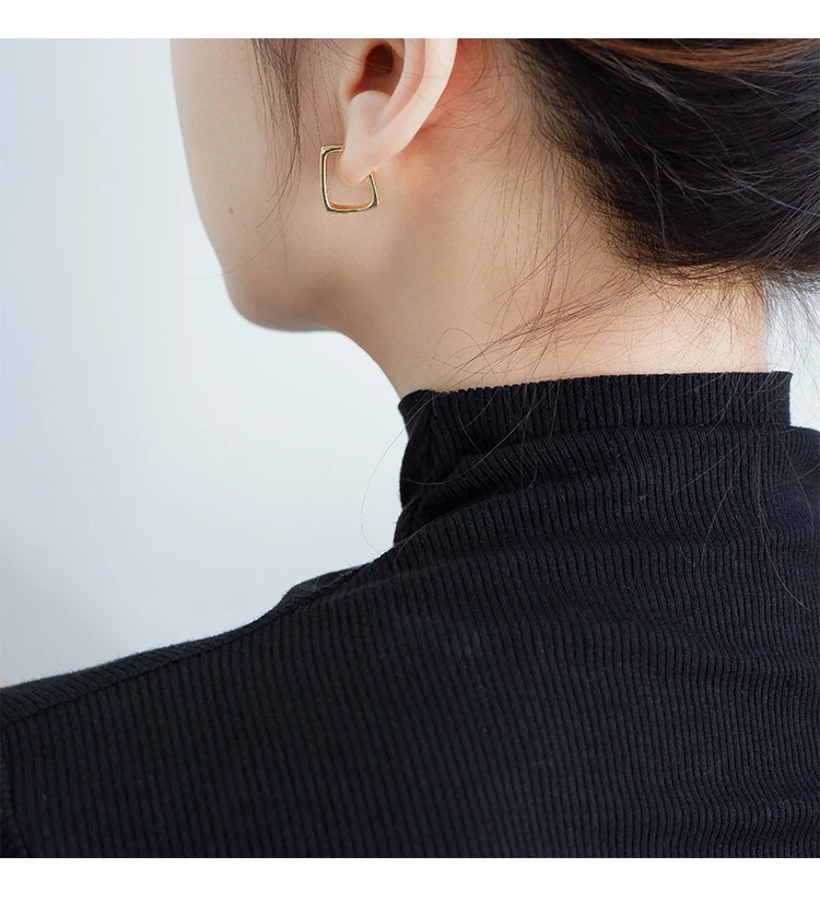 Брендовые дизайнерские серьги для женщин маленькие квадратные серьги-гвоздики