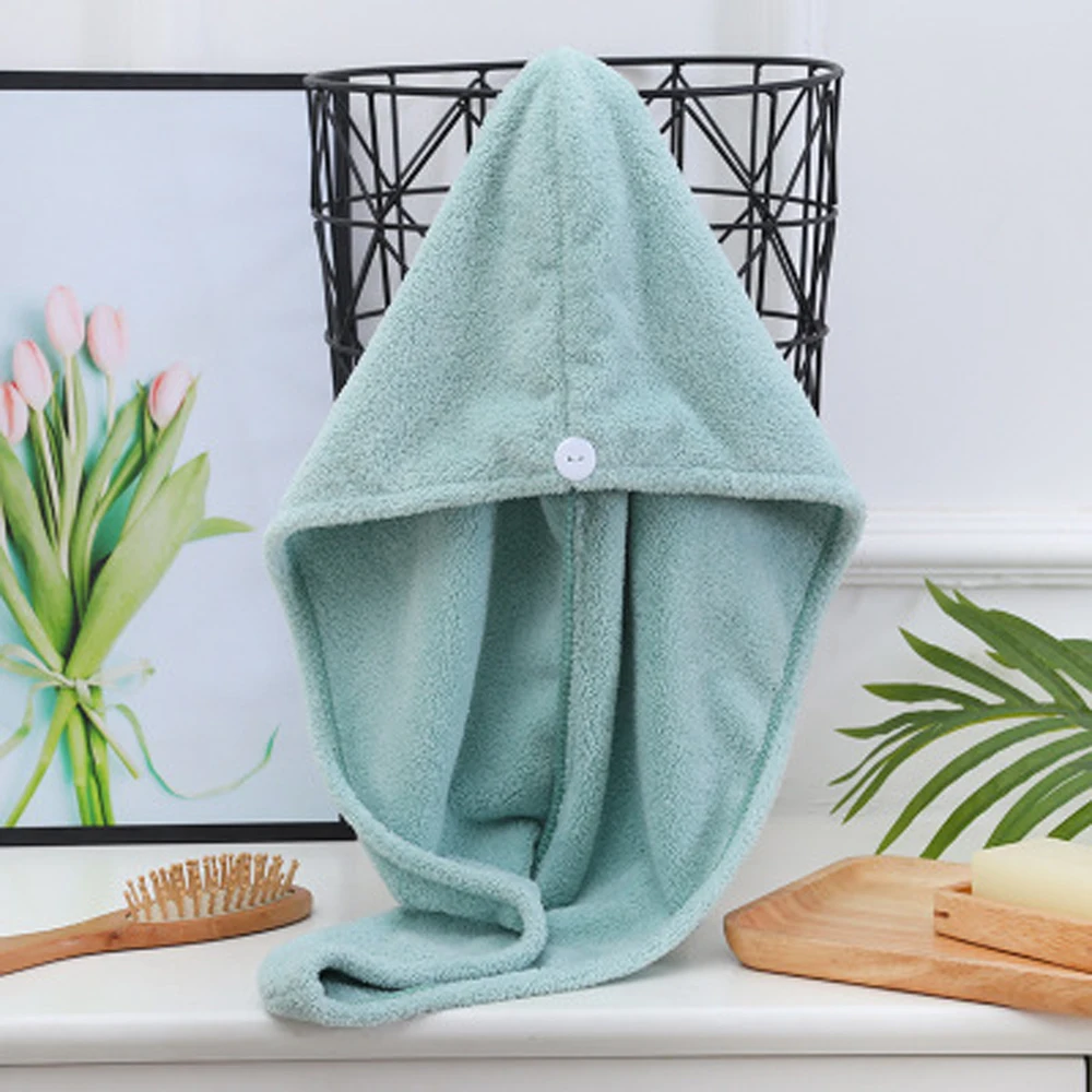 2 шт кораллового флиса простая Дамская сухая шапка для волос s Женская