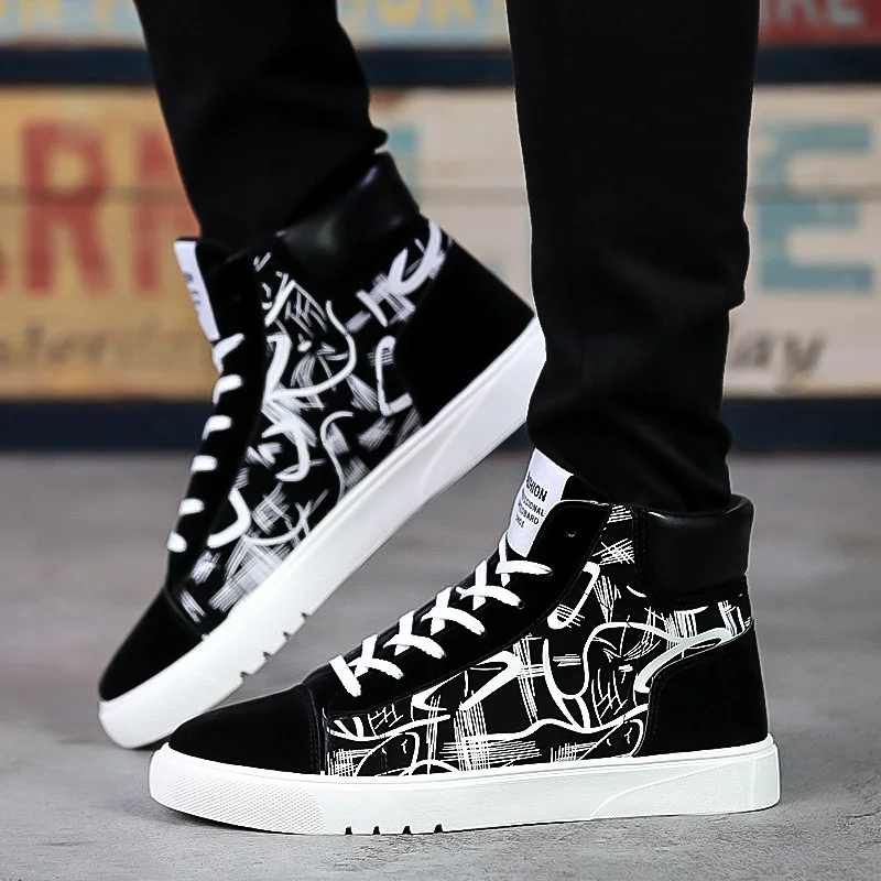 

New men's high-top canvas shoes men's trend spring and summer all-match student casual sports board shoes men's men's shoes