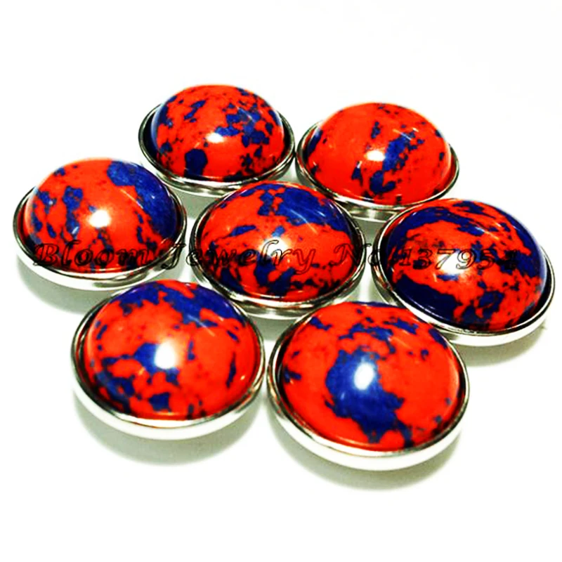 

Red Blue stone 18mm snap button charms for bracelet OEM, ODM T018