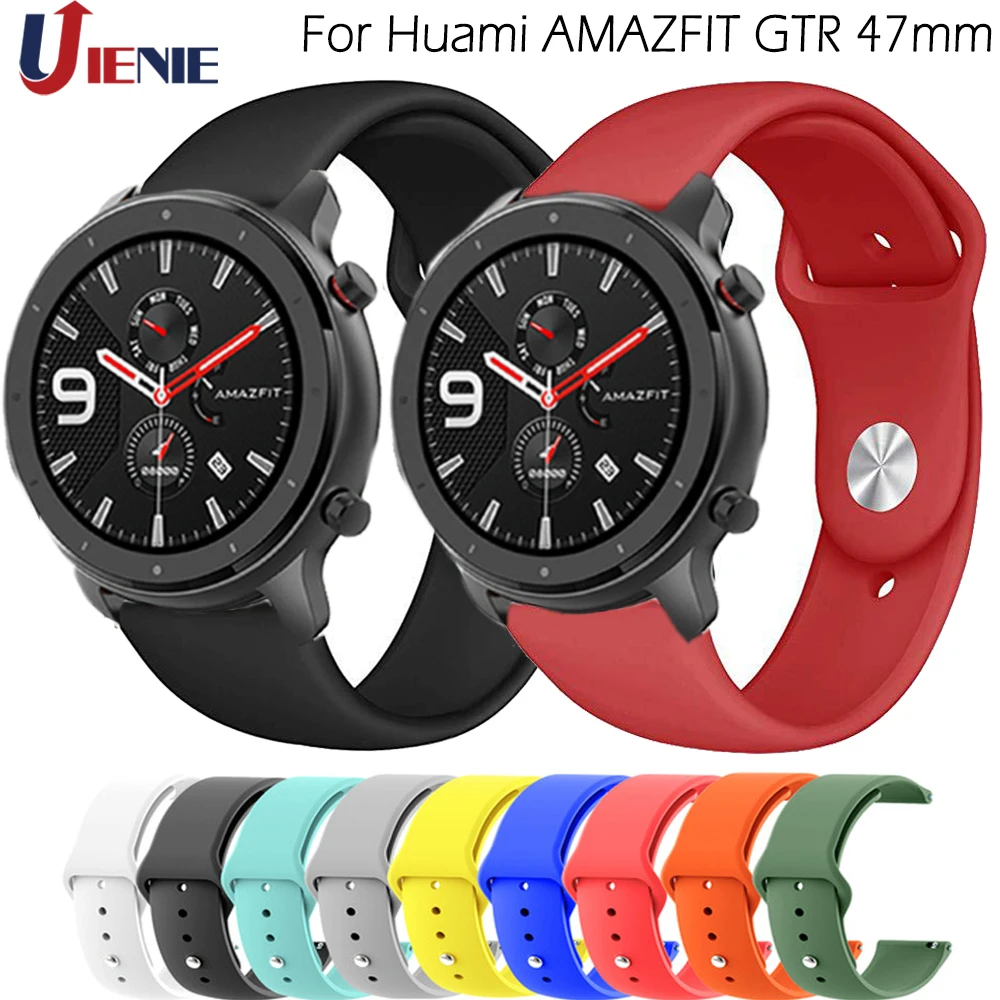 22 мм силиконовый ремешок для спортивных часов Xiaomi Huami Amazfit GTR 47 мм/темп/Stratos 2/2S