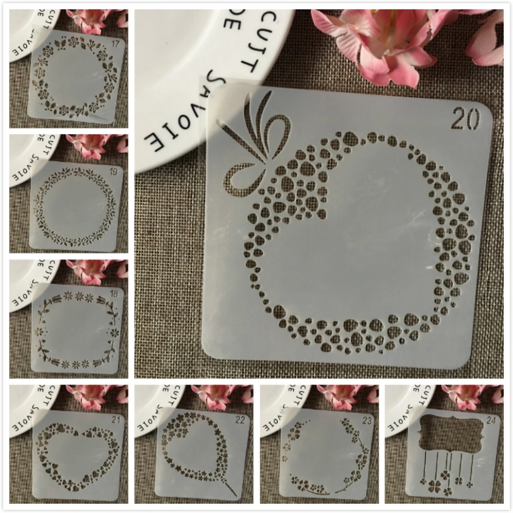 8 шт./компл. 13 см воздушный шар с сердцем DIY трафареты настенная живопись раскраска