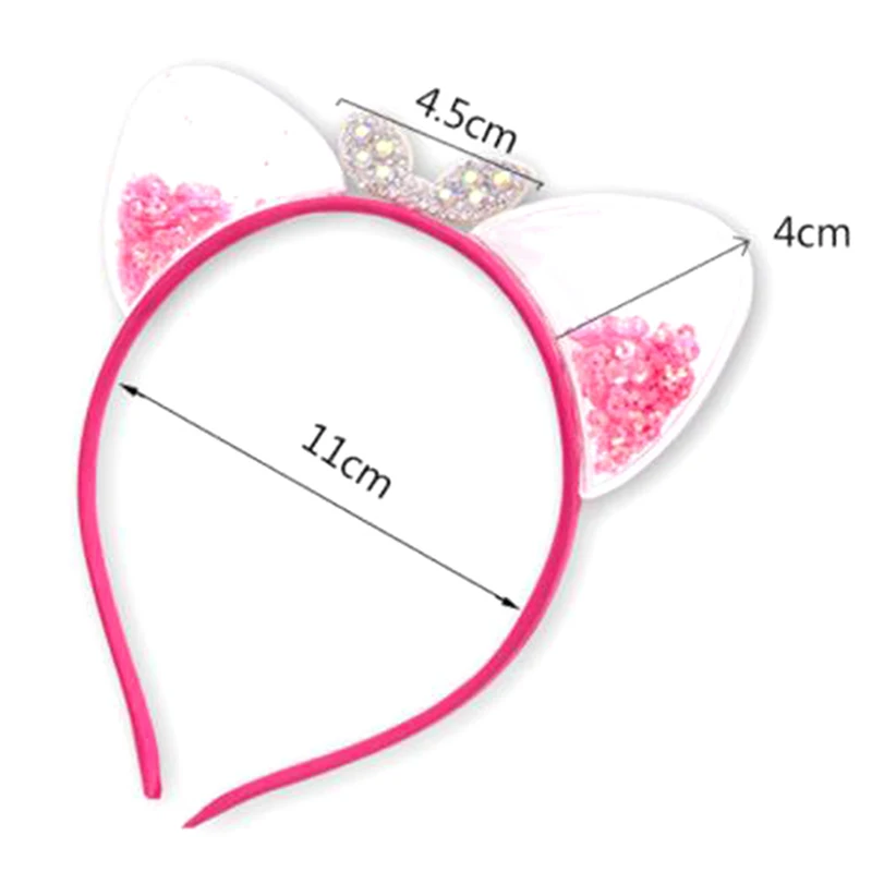 

Kawaii Shiny Sequins Cat Ears Headband for Girl Manual Cat Ears Hairband