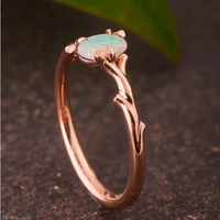 2021 cute woman rings korean fashion gothic rose gold opal branches around wedding engagement ring gold jewelry anillos mujer