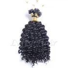 Накладные волосы на микро-кольцах 1 гподставка 100 шт. кудрявые вьющиеся монгольские волосы Remy микро-волосы с бусинами натуральные волосы 1 #2 #4 #