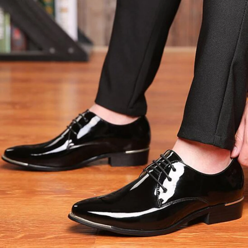 Туфли мужские кожаные формальные оксфорды свадебная обувь большие размеры 48