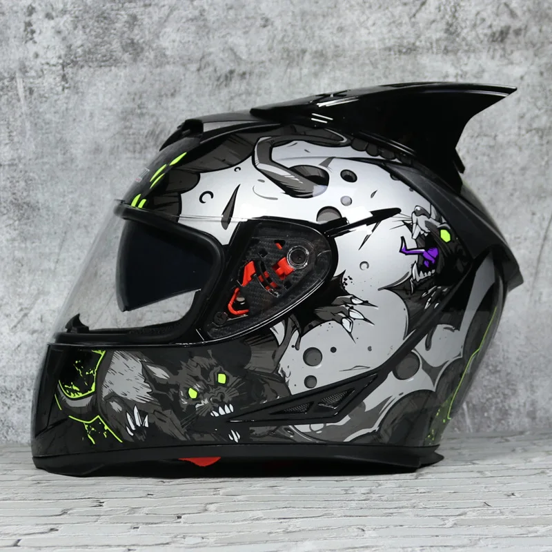 JIEKAI Motorcycle Helmets Double Lens Full Face Casco Casque Made of ABS /PC Visors Man Women Racing Moto Helmet DOT Approved images - 6