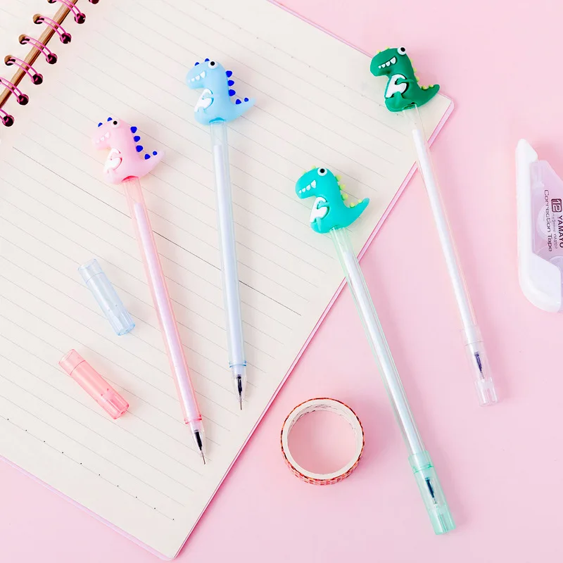 Kup 20 Sztuk Kreatywny Szkoła Papiernicze Cartoon Dinozaur Długopis żelowy Uczeń Nauka Pisania Materiały Biurowe Pióro Hurtownia