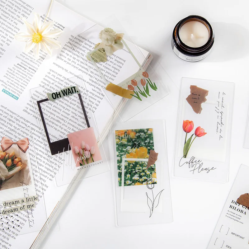 Коллаж с цветами и листьями 10 шт./лот прозрачный материал для домашних животных