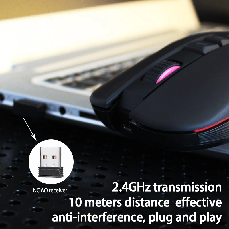 

M600 2.4G Wireless Computer Mouse With USB Receiver Dazzling RGB Luminous Silent Click Optical Wireless Gaming Mouses For Laptop