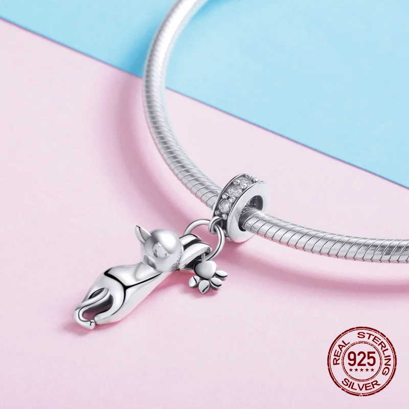 Женское ожерелье из серебра 925 пробы с подвеской-котом | Украшения и аксессуары