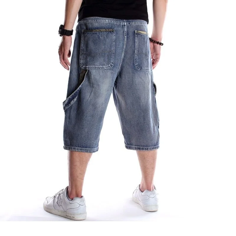 

Men's Plus Size Loose Baggy Denim Short Men Fashion Solid jeans