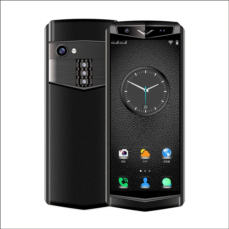 Black M17 Celular смартфон Android 8,1 металлический кожаный корпус лицо ID Мини Роскошные сотовые телефоны Dual Sim 3g ram 32ROM 4G LTE смартфон - Цвет: Black