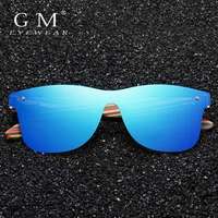 gm rimless polarized wood sunglasses women square frame uv400 sunglasses men sunglasses male oculos de sol feminino