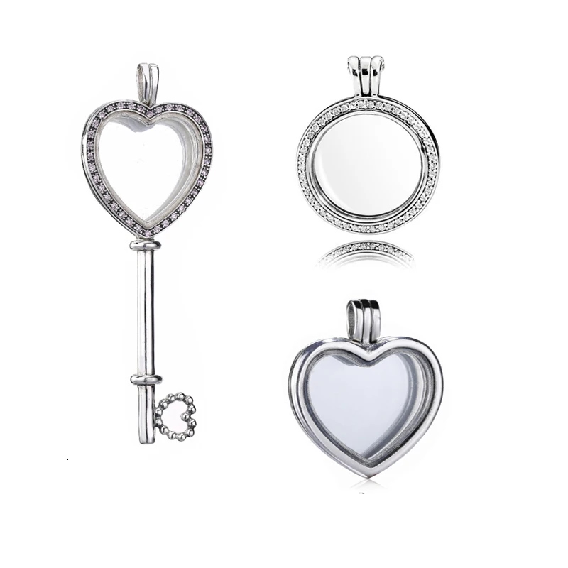 Новый 925 пробы Серебряный сверкающий медальон средний Сапфир подходит ожерелье