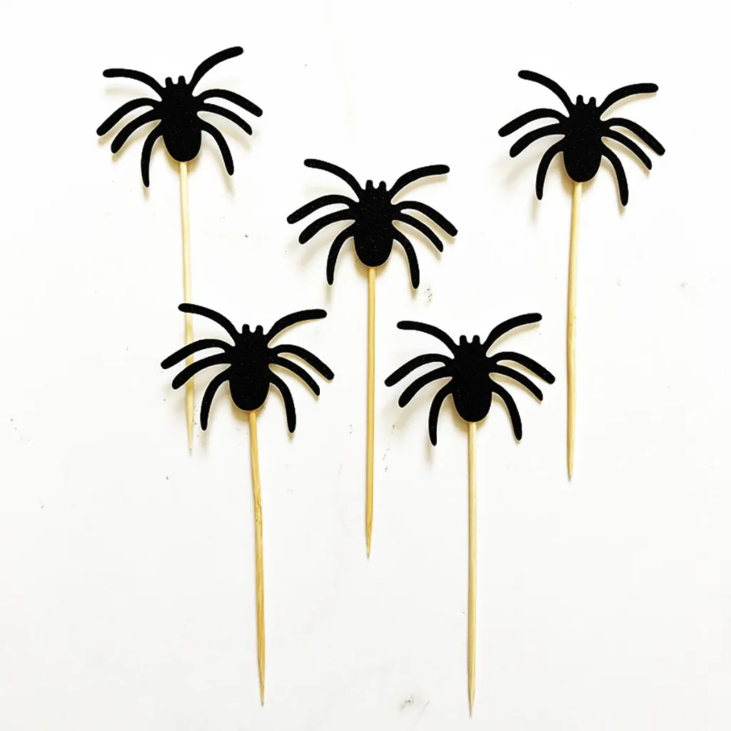 5 шт. декор для Хэллоуина торт Топпер Хэллоуин паук летучая мышь кошка Тыква DIY