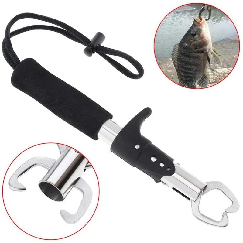 Portable Trigger Tackle Stainless Steel Fish Controller Fishing Tool Fishing Gripper Fish Grip Lip Clamp Fishing Plier Grabber enlarge