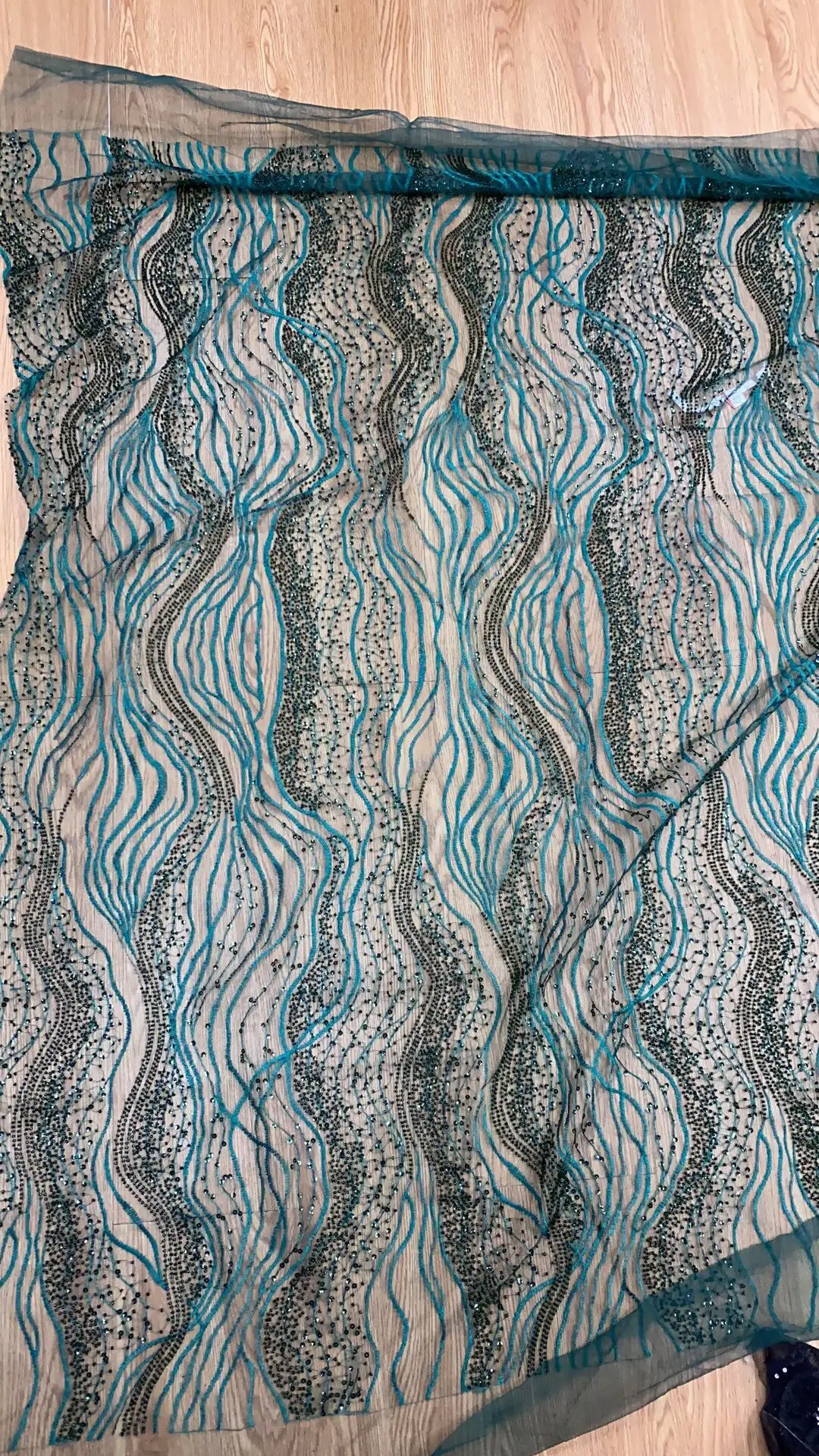 

top grade tulle lace African French fabric embroidery cord lace fabric L-92919 with beads