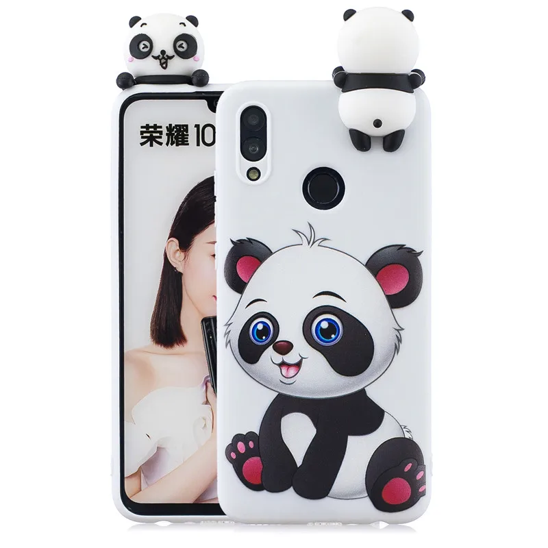 3D Мягкий Силиконовый ТПУ чехол для Huawei P Smart 2019 Etui Милый Панда Сова Телефон с