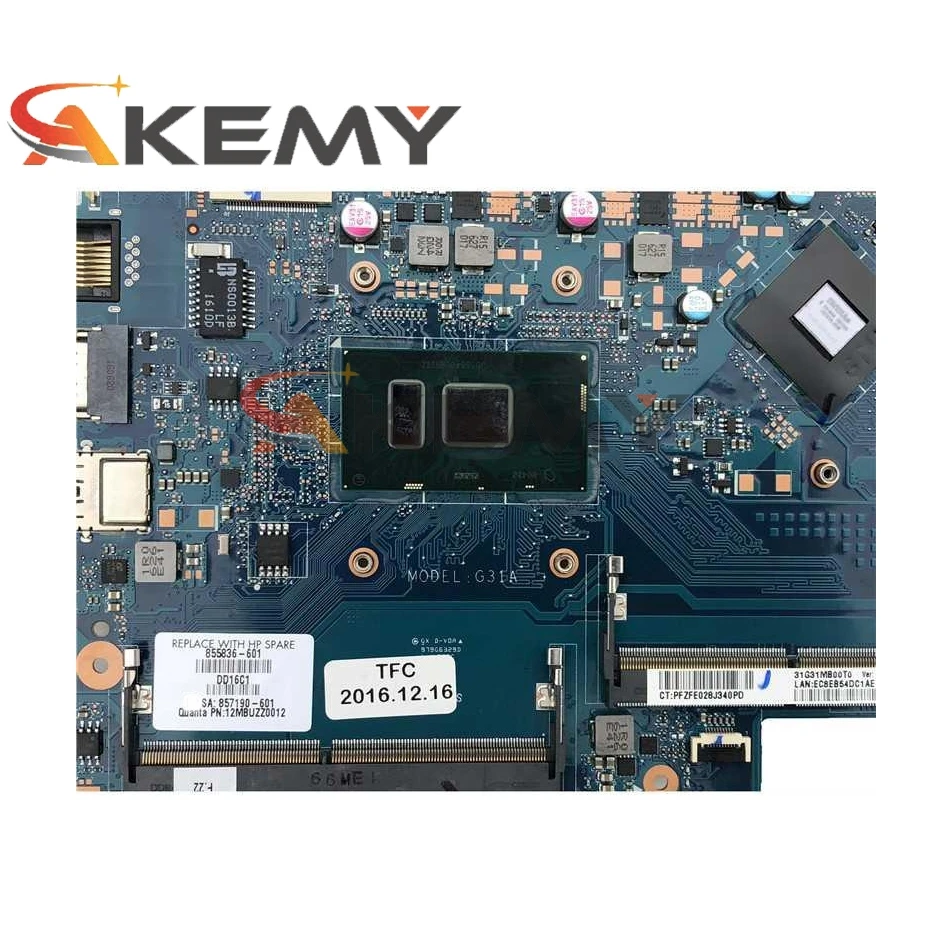 

DAG31AMB6D0 original mainboard for HP Pavilion 14-AL with I3-7100U GT940MX-2GB Laptop motherboard 903707-601