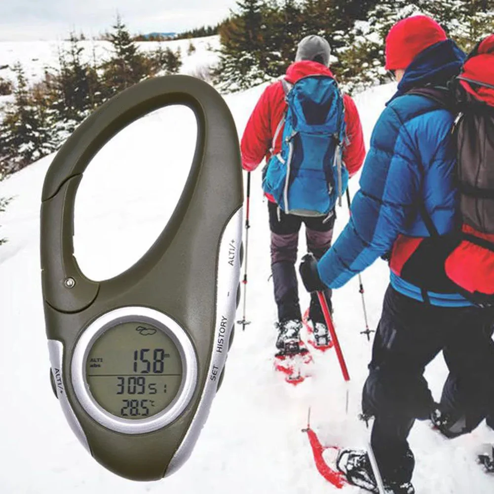 Electronic Altimeter Carabiner Altitude Meter Handheld Thermometer Outdoor Fishing Weather Forecasting Mode | Спорт и развлечения