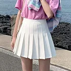 Милая плиссированная юбка, Женская мини-юбка в стиле преппи с высокой талией, винтажная белая Милая японская школьная форма, юбка, размера плюс