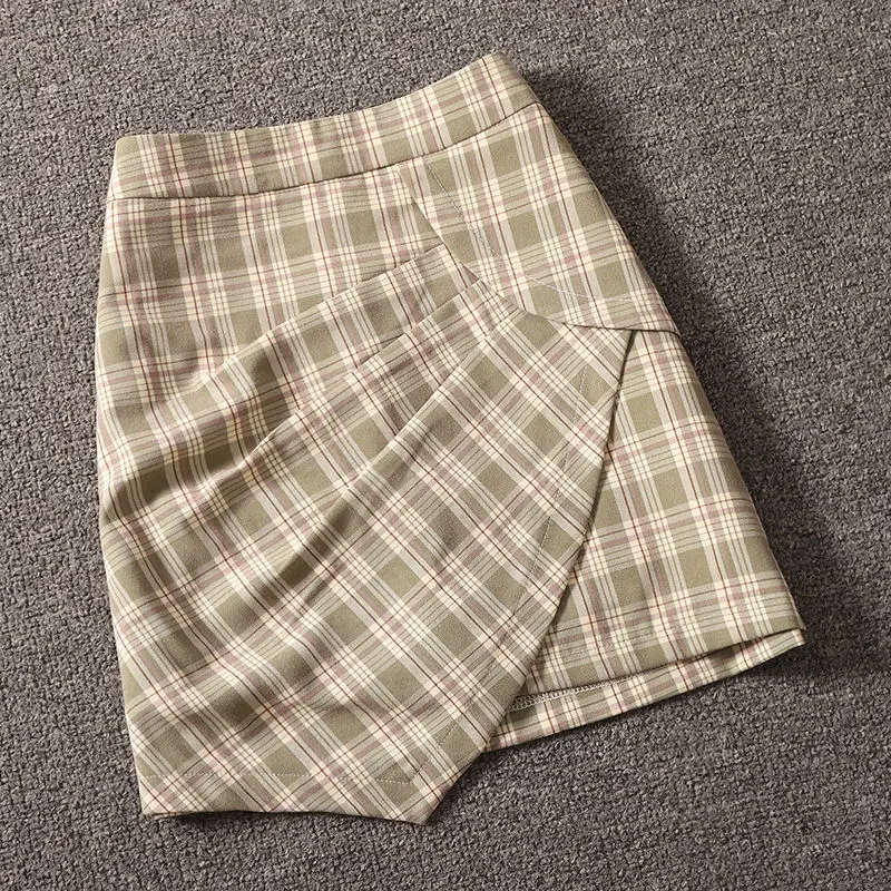 

2021 Spring/Summer Slim High Waist Anti-empty Irregular Folded A-line Package Hip Skirt