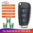 Дистанционный ключ DIYKEY для Audi A6 S6 Q7 2004-2015 IYZ 3314 FSK 315 МГц434 МГц868 МГц 4F0837220R 4F0837220M 4F0837220T 8E чип
